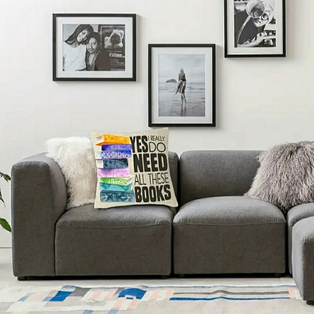 New Home Deco Linen Blend Book Lover's Pillowcase - Picture 6 of 6